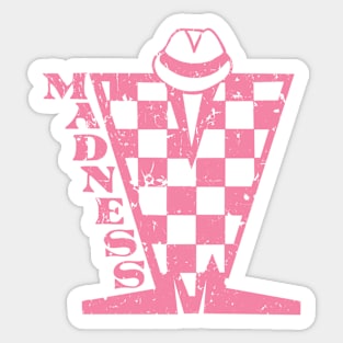 Madness Checkerboard HD - Distressed Pink Sticker